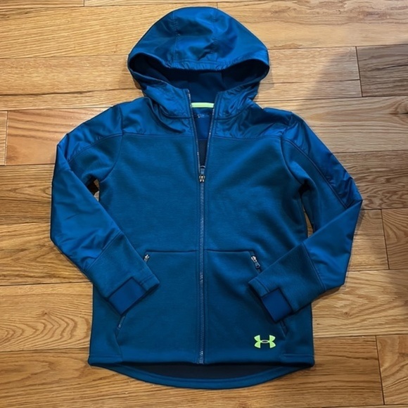 Under Armour Cold Gear fleece lined hooded jacket Youth Medium - Picture 2 of 13